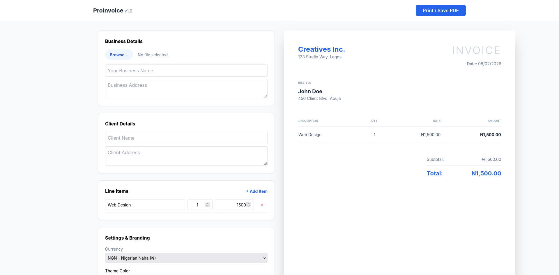Invoice Generator